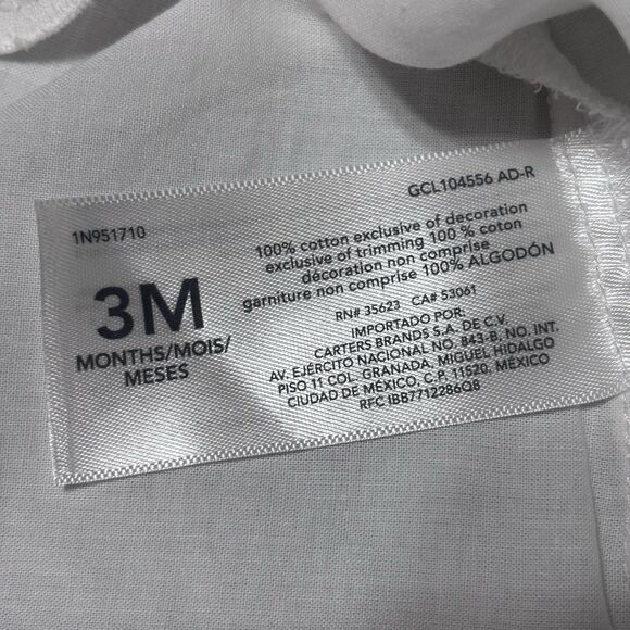 Oshkosh baby B’gosh Long Sleeve Floral Eyelet Top Blouse 3 Months BOHO White NWT - Picture 9 of 11